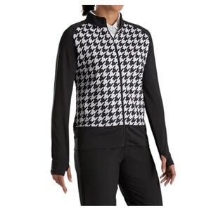 FootJoy Houndstooth Full Zip Athletic Jacket Golf Tennis Pickleball Running Fall